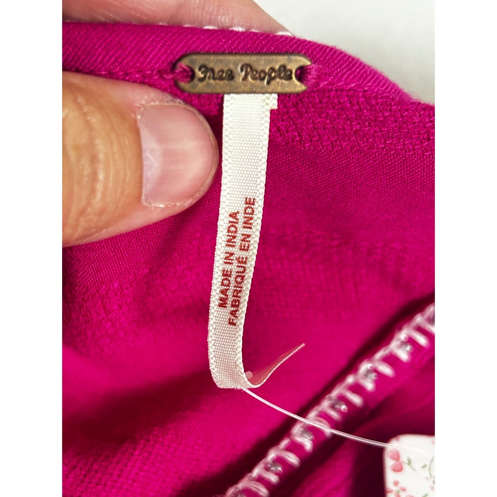 NWT Free People Mini Dress Women S Malibu Pink Boho Embroidered 02178 - Picture 5 of 14
